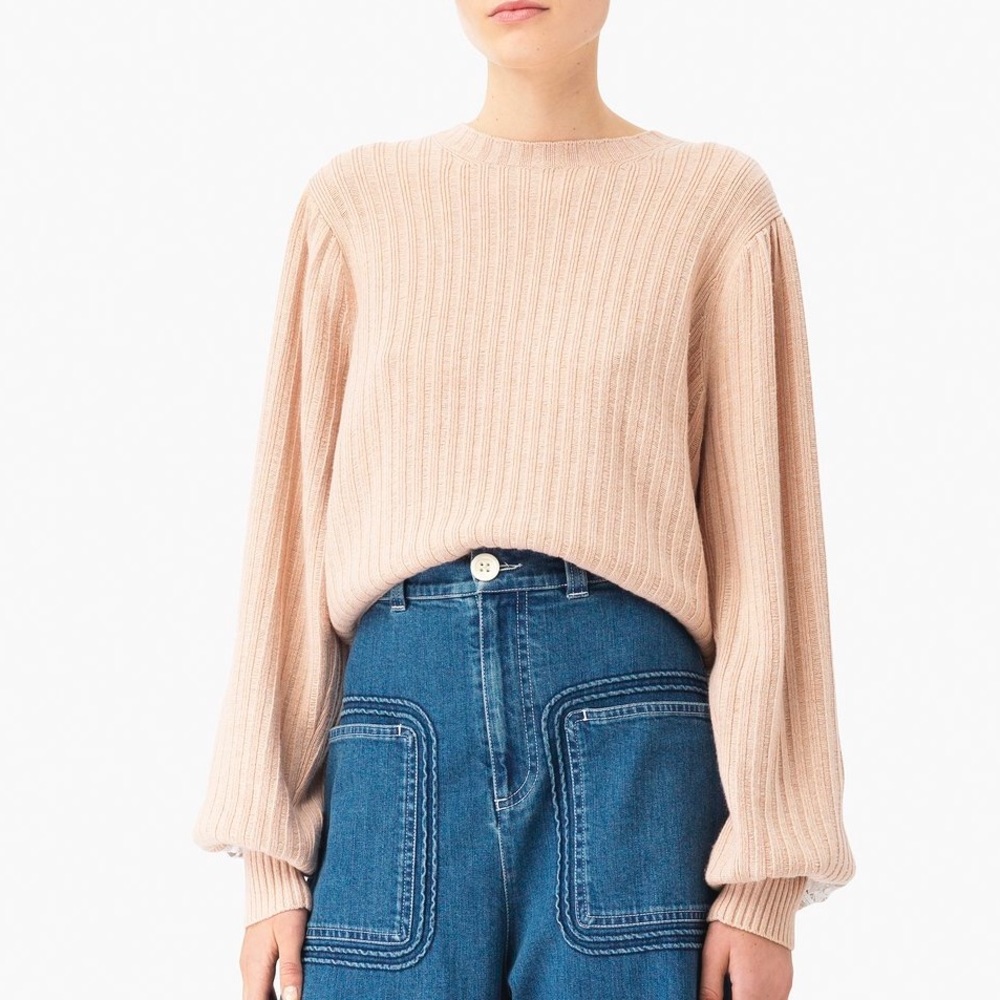 SEE BY CHLOE Rose Lace-trim sweater XS